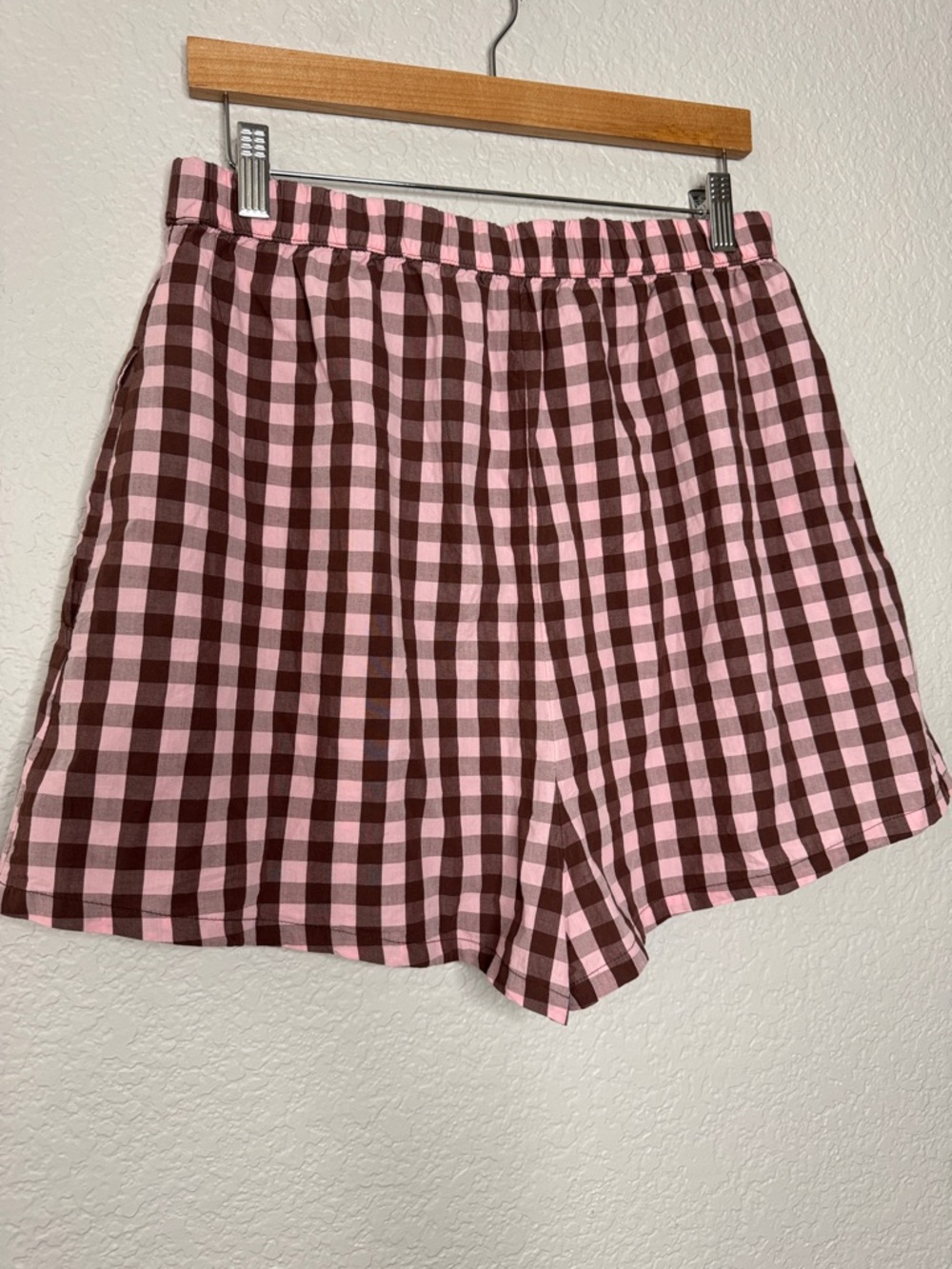 Free People Summer Spice Brown Pink Combo Checkered Large Set Outfit Vacay - Picture 7 of 8